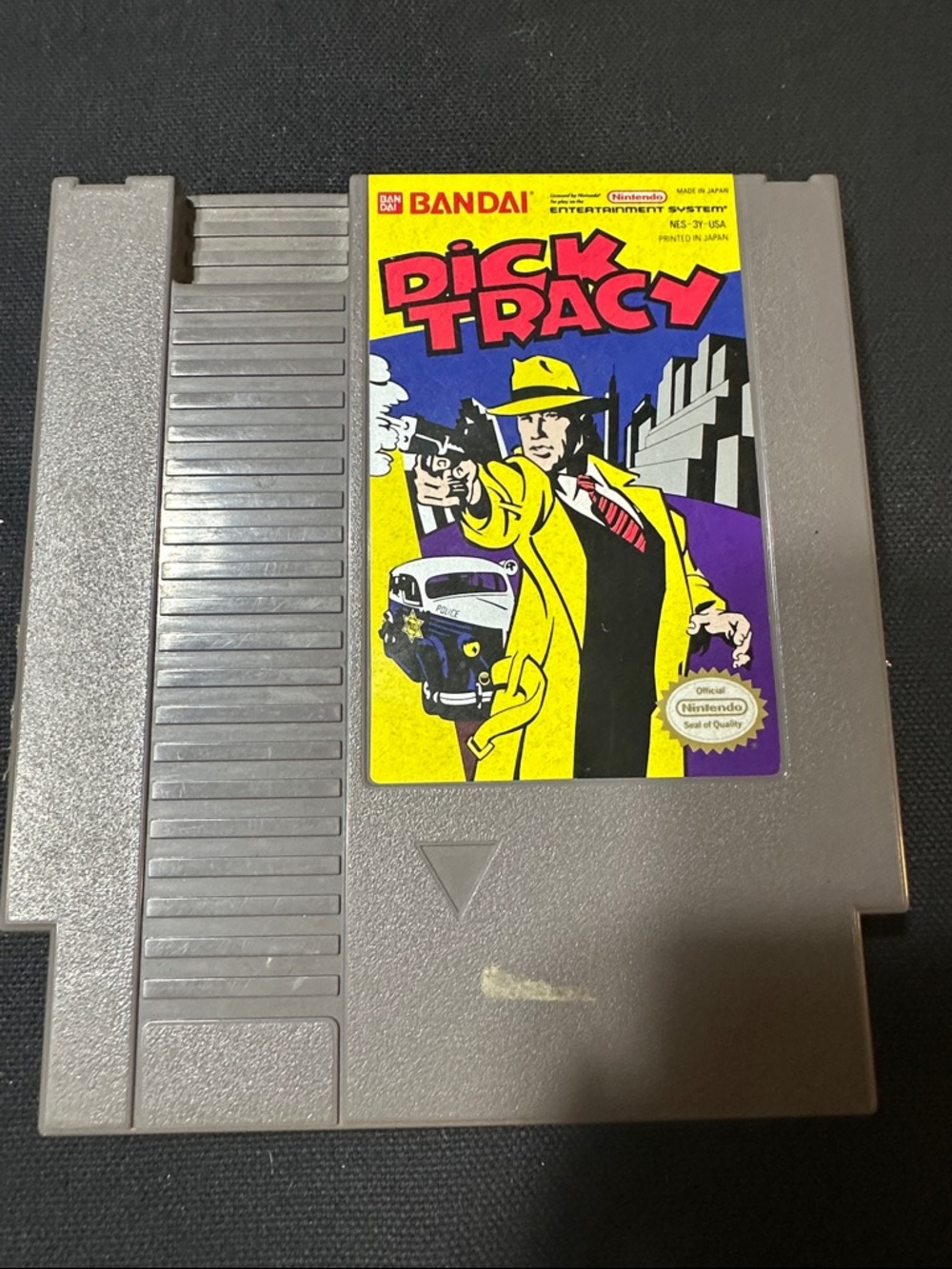 Vintage Dick Tracy NES Game Cartridge - Yellow Artwork